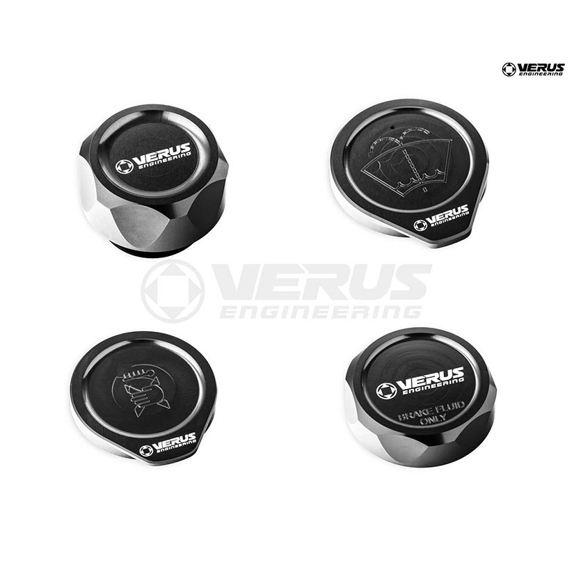 Verus Engineering Engine Bay Cap Kit RLA Oil Cap Anodized Black Subaru WRX/STI GR/GV