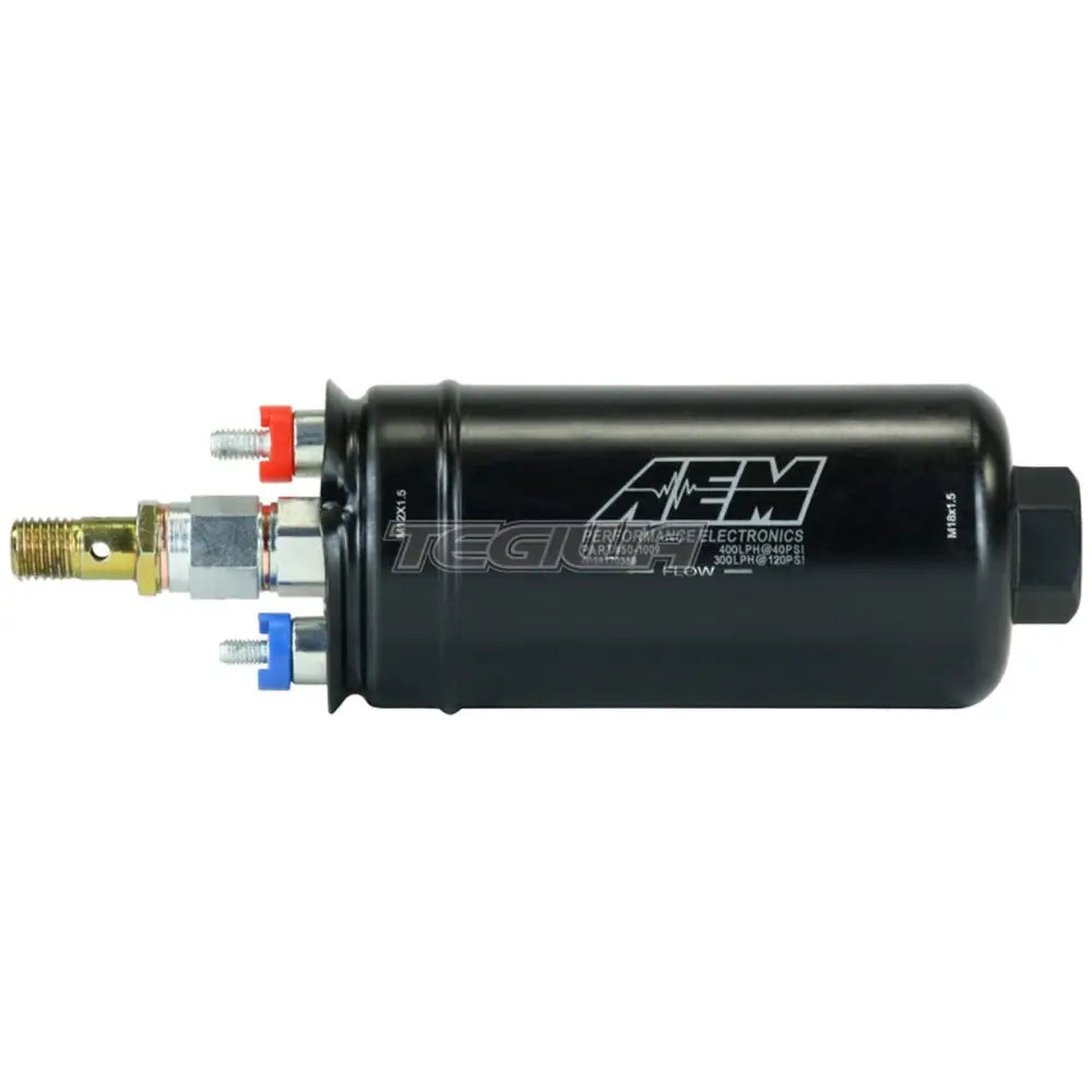 AEM 400LPH Inline High Flow Fuel Pump M18X1.5 Inlet and M12X1.5 Outlet