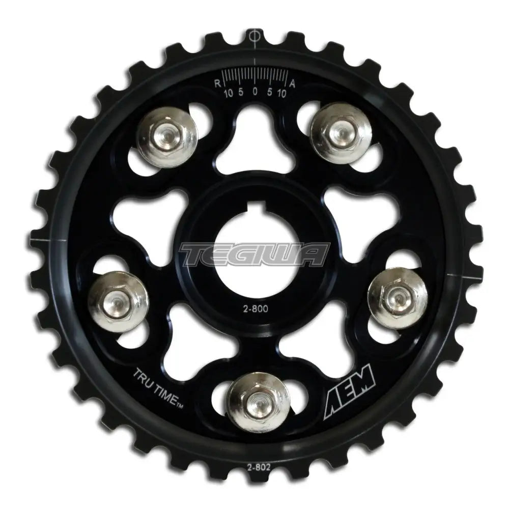 AEM Tru-Time Adjustable Cam Gear Black 5-Bolt Honda B-Series