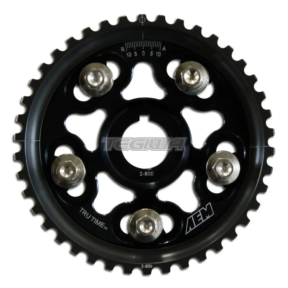 AEM Tru-Time Adjustable Cam Gear Black 5-Bolt Honda H-Series H22A1 H22A4