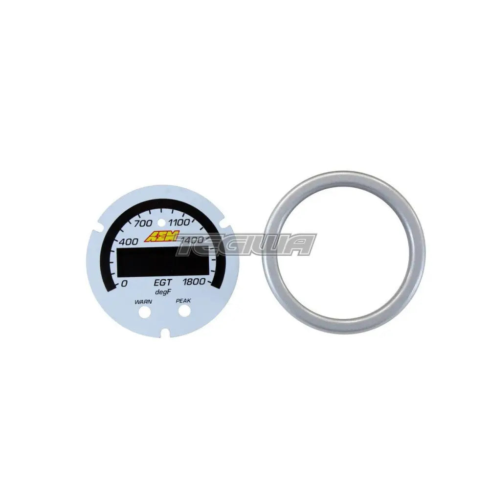 AEM X-Series EGT Gauge 0~1800F / 0~1000C Silver Bezel and White Faceplate Accessory Kit