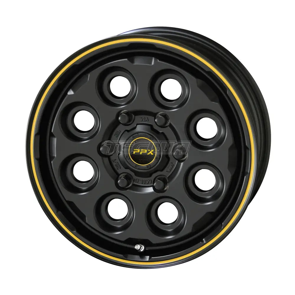 Ame Ppx Mil-8 Alloy Wheel 12X3.5 Et45 4X100 Black/Yellow Wheels