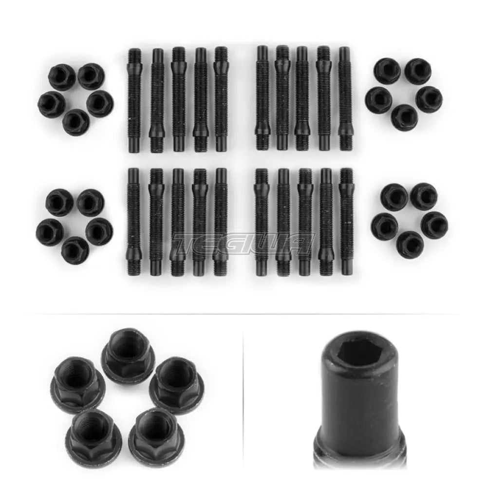 Apex 75Mm M14 Porsche 5 Lug Hex Head Stud Kit With Black R14 Nuts Wheel & Studs