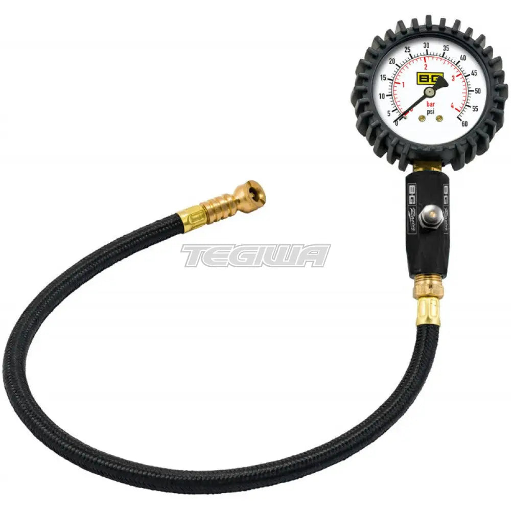 BG Racing 2.5in Tyre Pressure Gauge 0-60 Psi/0-4 Bar