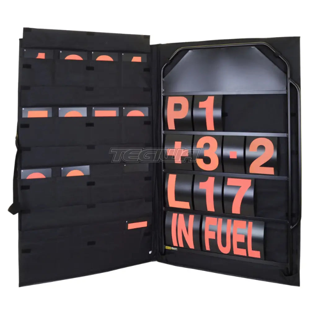 Bg Racing Large Silver Pit Board Kit And Bag Black Frame / Orange Numbers Tools