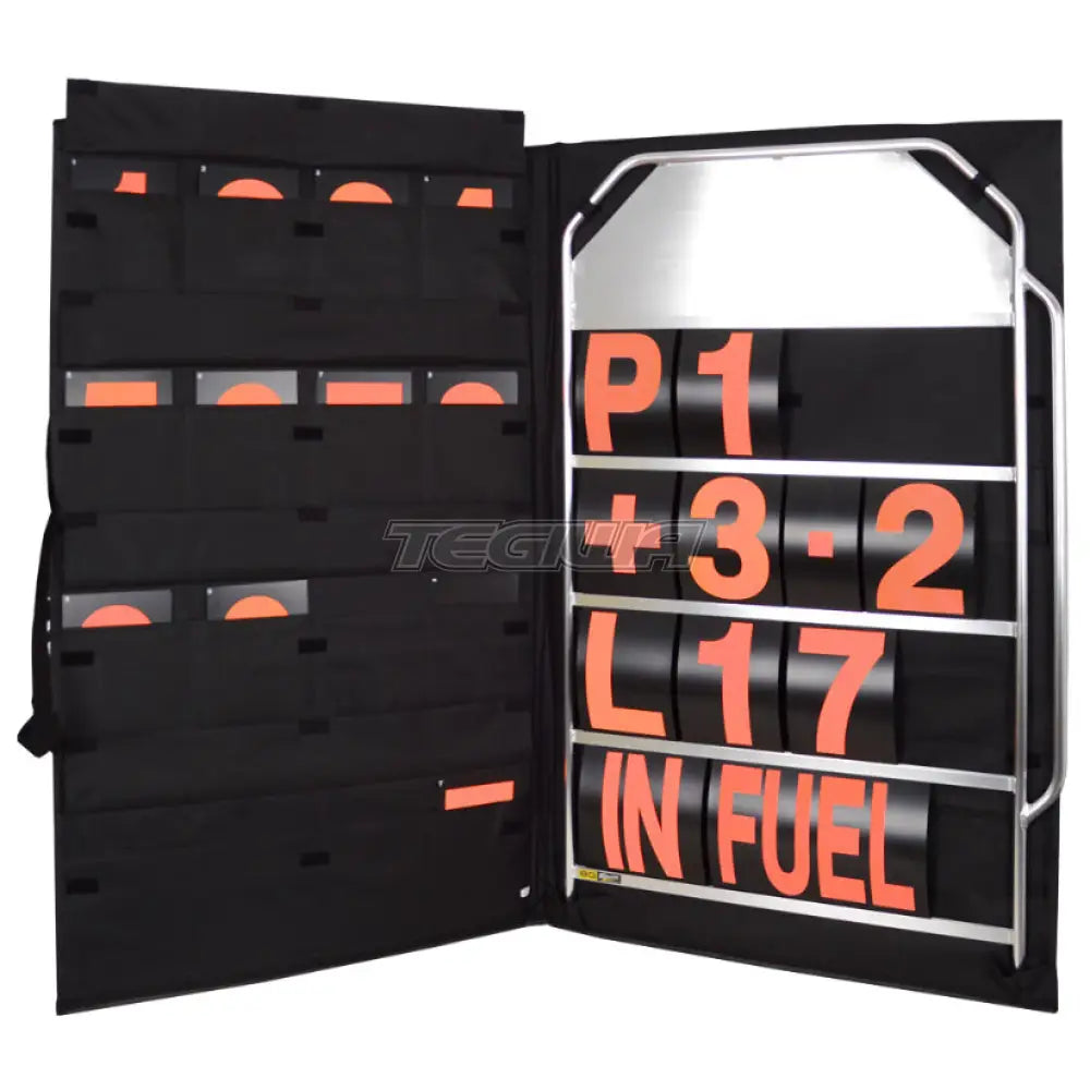 Bg Racing Large Silver Pit Board Kit And Bag Frame / Orange Numbers Tools