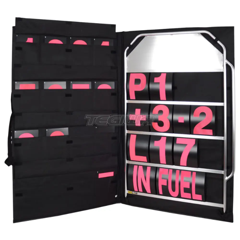 Bg Racing Large Silver Pit Board Kit And Bag Frame / Pink Numbers Tools