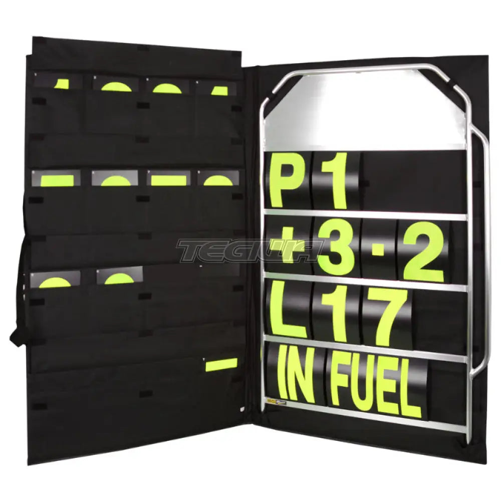 Bg Racing Large Silver Pit Board Kit And Bag Frame / Yellow Numbers Tools