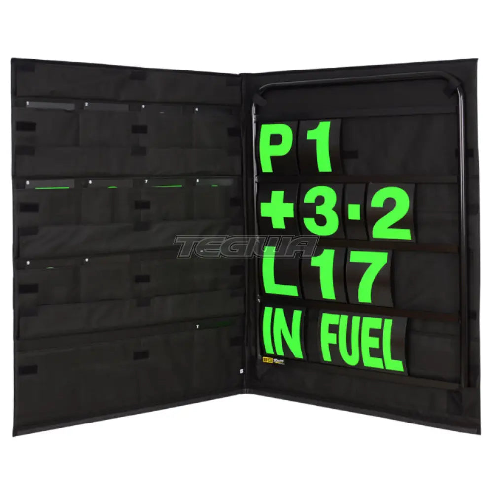 Bg Racing Standard Pit Board Kit And Bag Black Frame / Green Numbers Tools