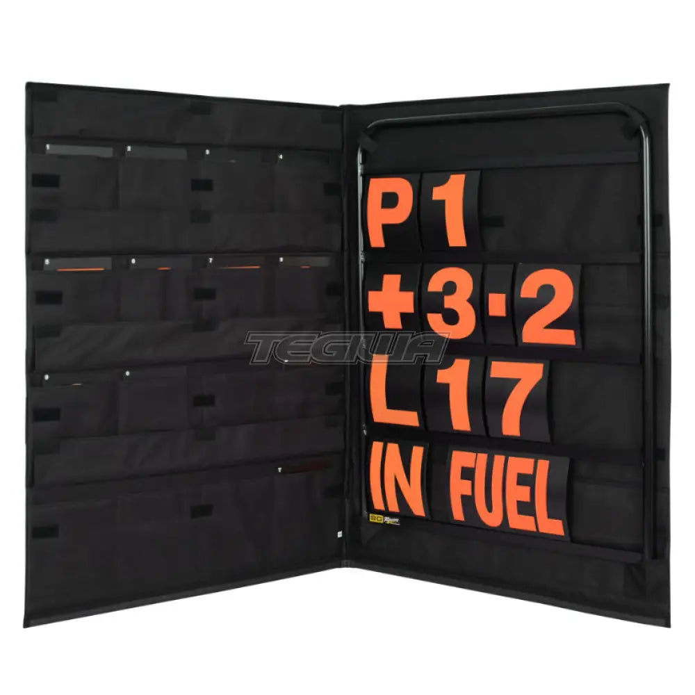 Bg Racing Standard Pit Board Kit And Bag Black Frame / Orange Numbers Tools