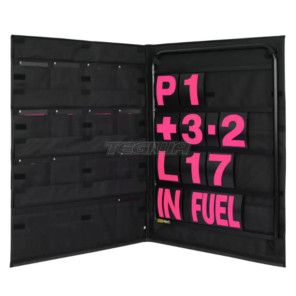 Bg Racing Standard Pit Board Kit And Bag Black Frame / Pink Numbers Tools