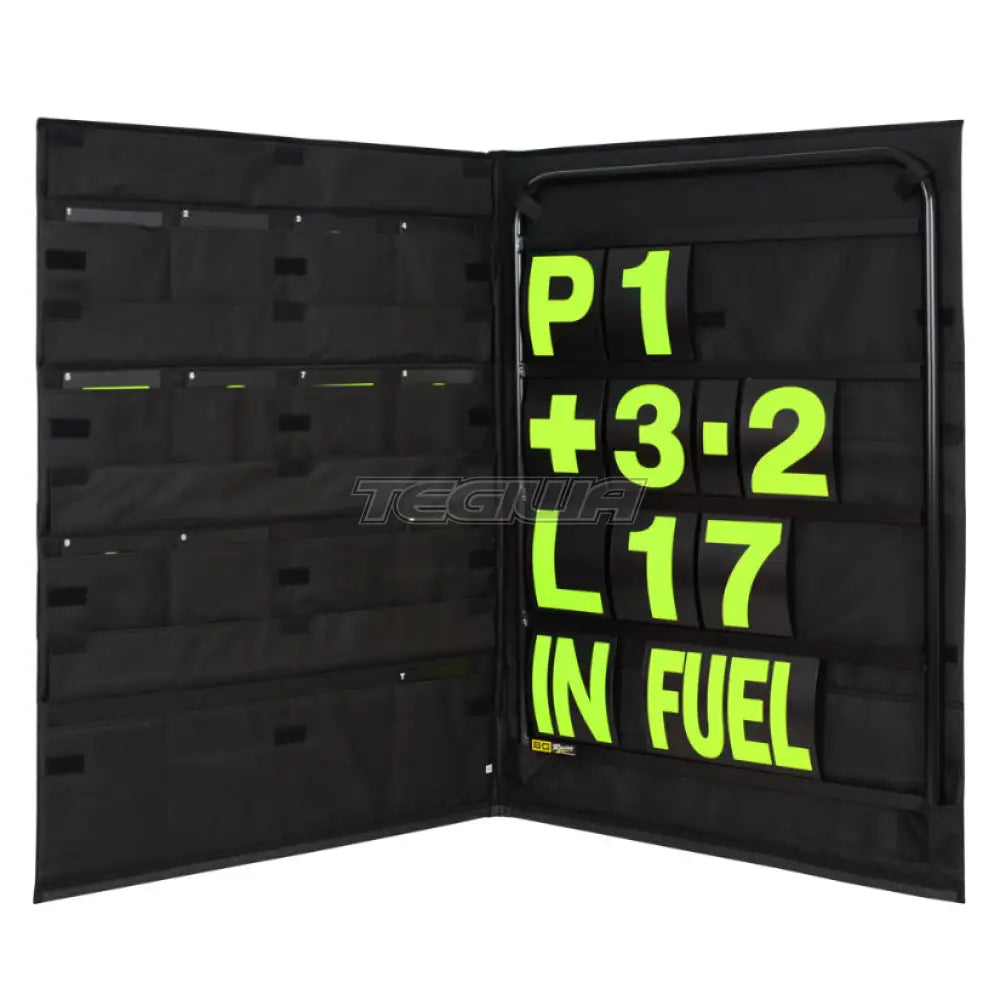 Bg Racing Standard Pit Board Kit And Bag Black Frame / Yellow Numbers Tools