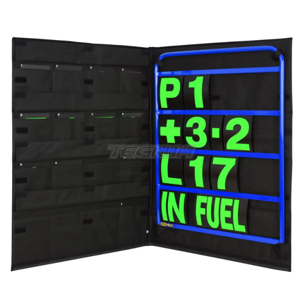 Bg Racing Standard Pit Board Kit And Bag Blue Frame / Green Numbers Tools