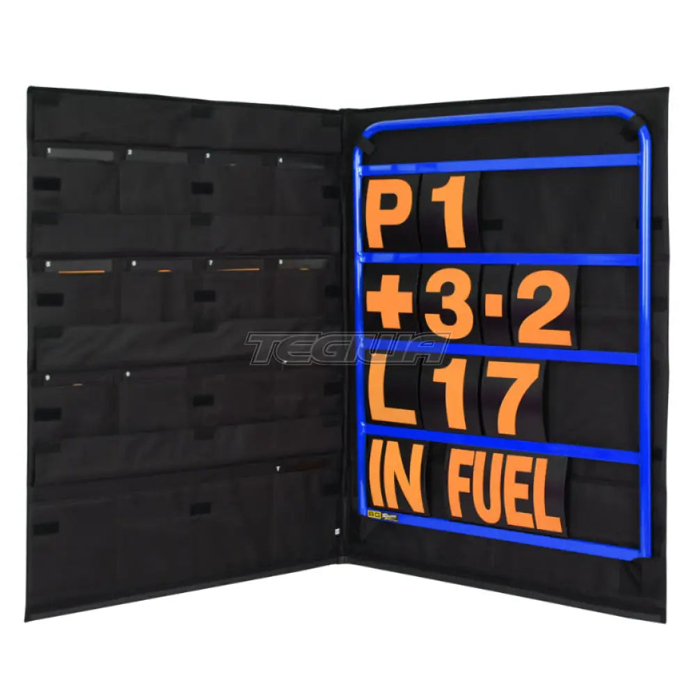 Bg Racing Standard Pit Board Kit And Bag Blue Frame / Orange Numbers Tools