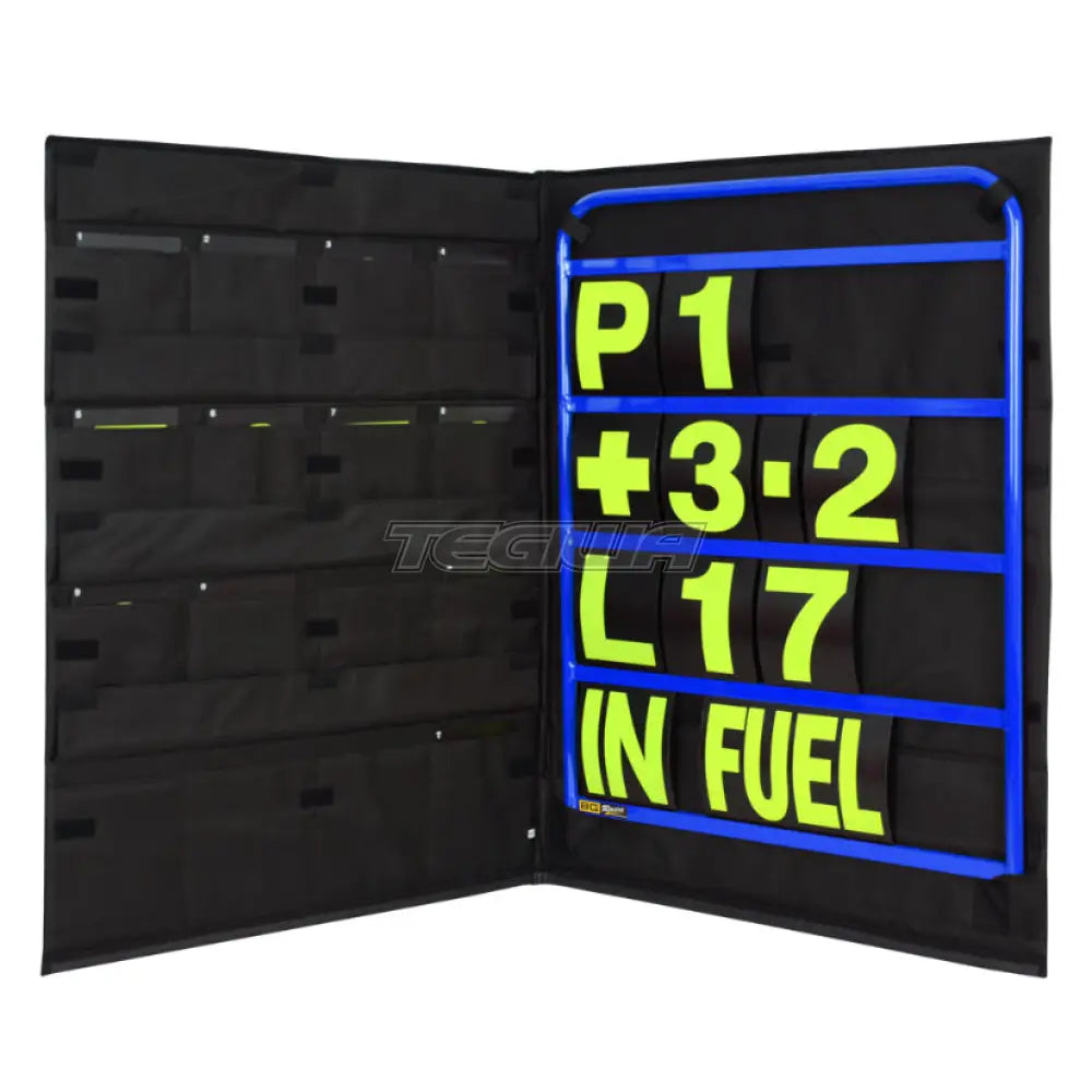 Bg Racing Standard Pit Board Kit And Bag Blue Frame / Yellow Numbers Tools