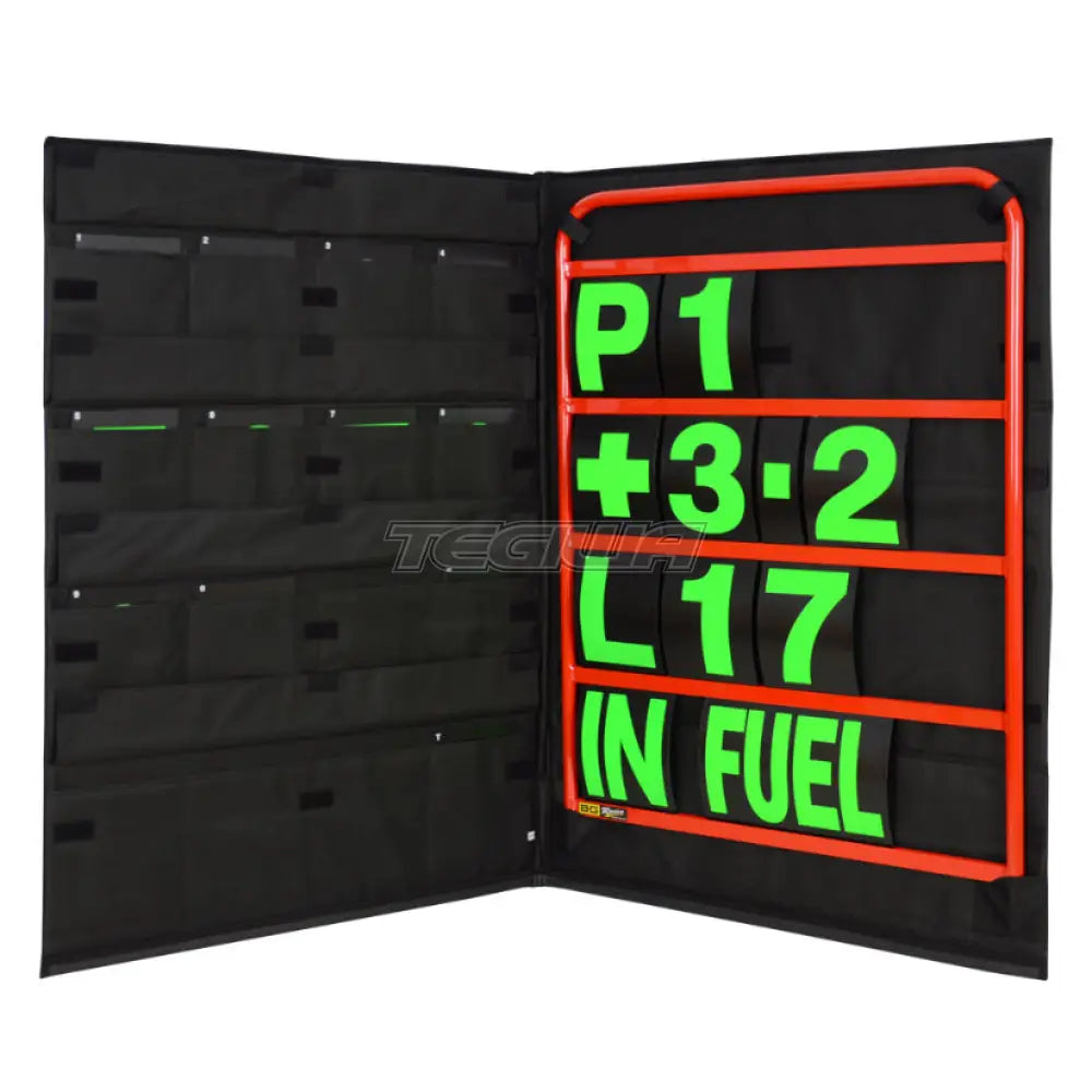 Bg Racing Standard Pit Board Kit And Bag Red Frame / Green Numbers Tools