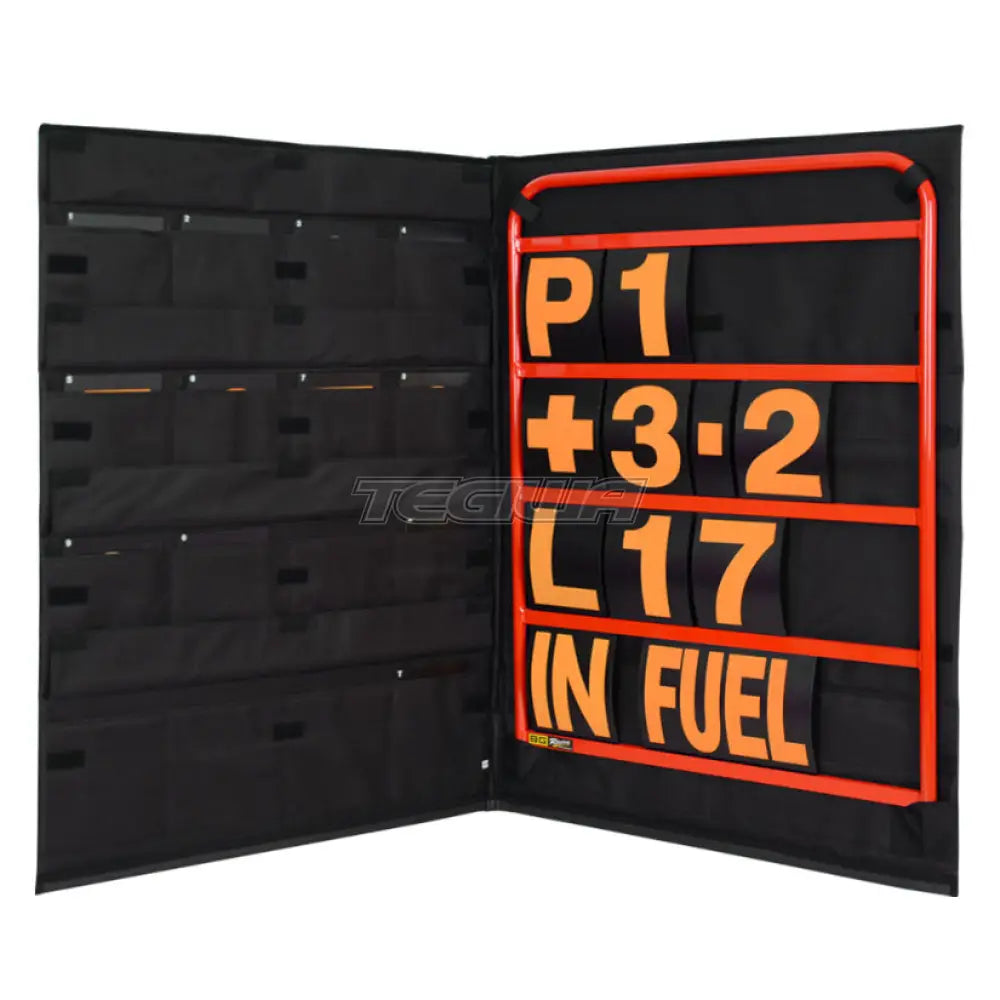 Bg Racing Standard Pit Board Kit And Bag Red Frame / Orange Numbers Tools