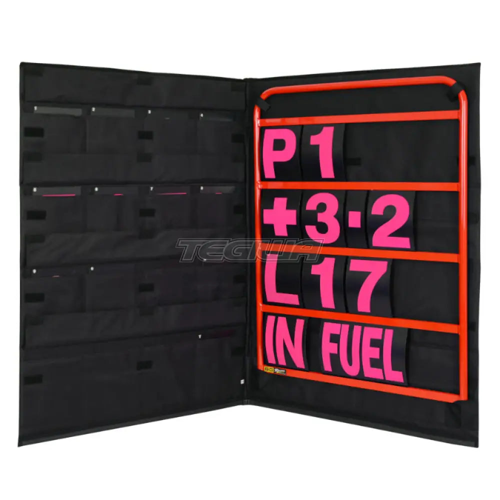 Bg Racing Standard Pit Board Kit And Bag Red Frame / Pink Numbers Tools