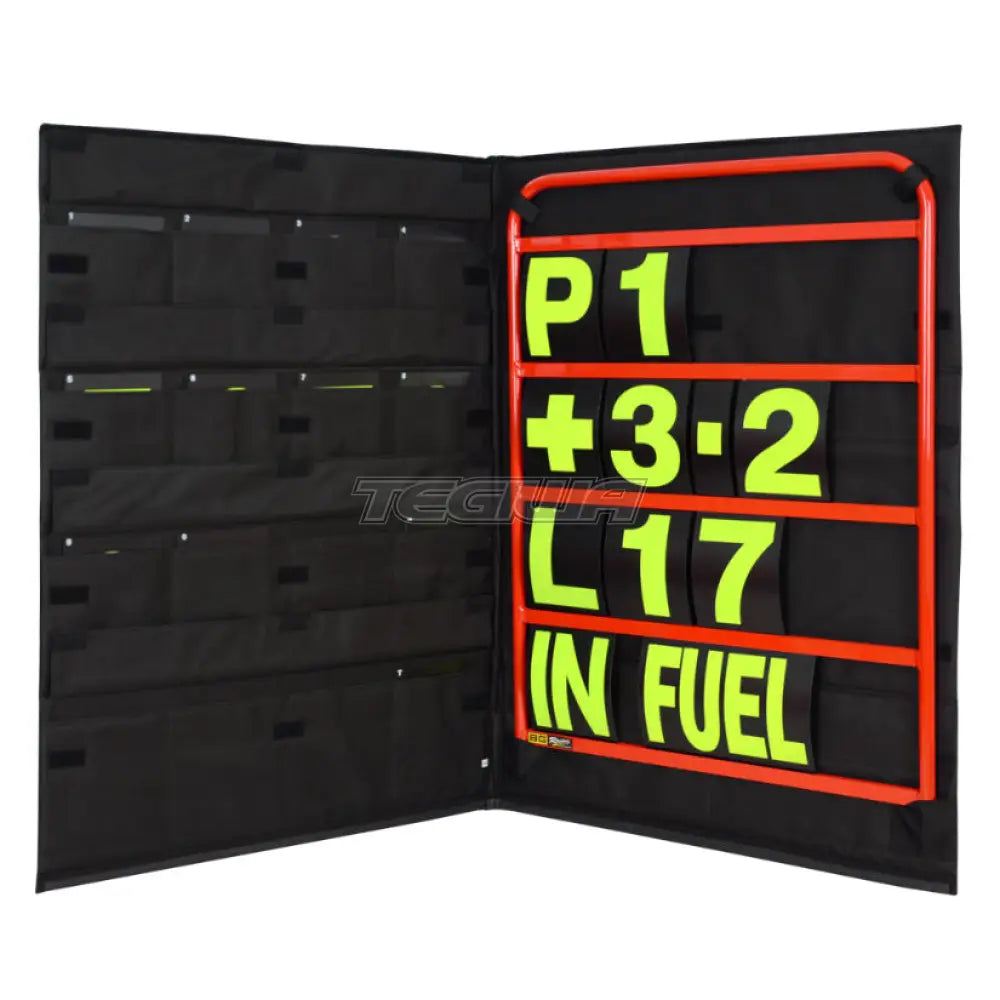 Bg Racing Standard Pit Board Kit And Bag Red Frame / Yellow Numbers Tools