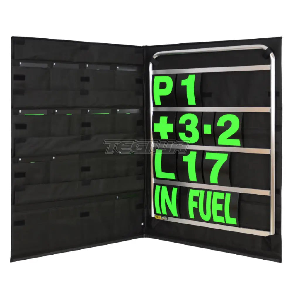 Bg Racing Standard Pit Board Kit And Bag Silver Frame / Green Numbers Tools