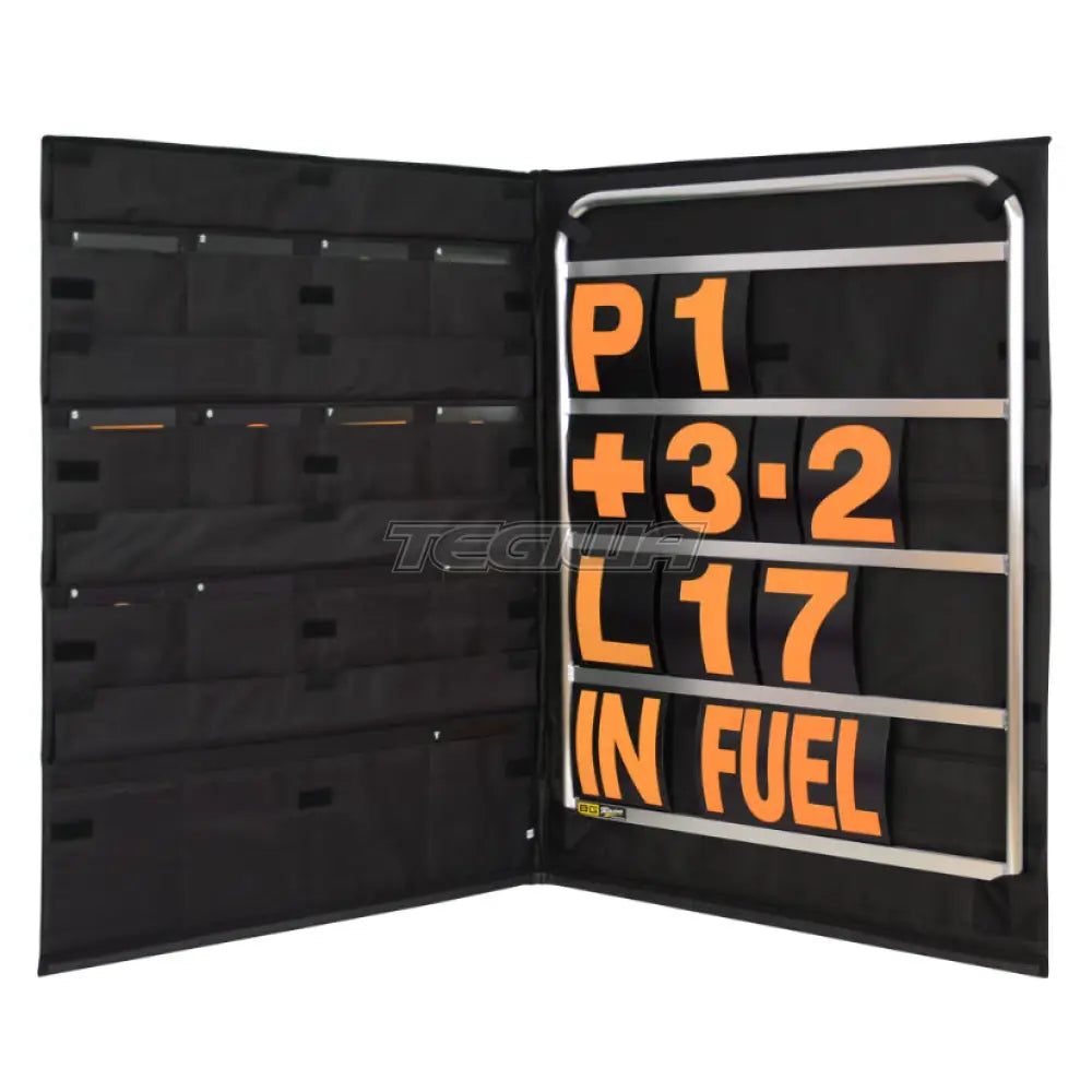 Bg Racing Standard Pit Board Kit And Bag Silver Frame / Orange Numbers Tools