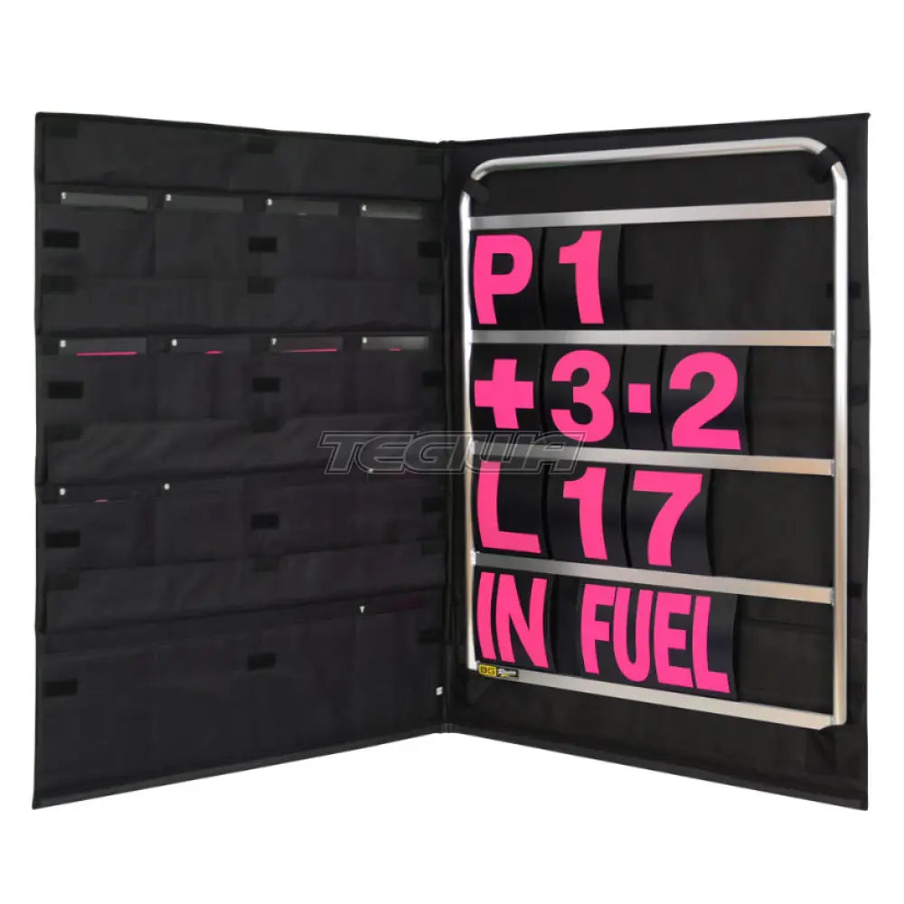 Bg Racing Standard Pit Board Kit And Bag Silver Frame / Pink Numbers Tools