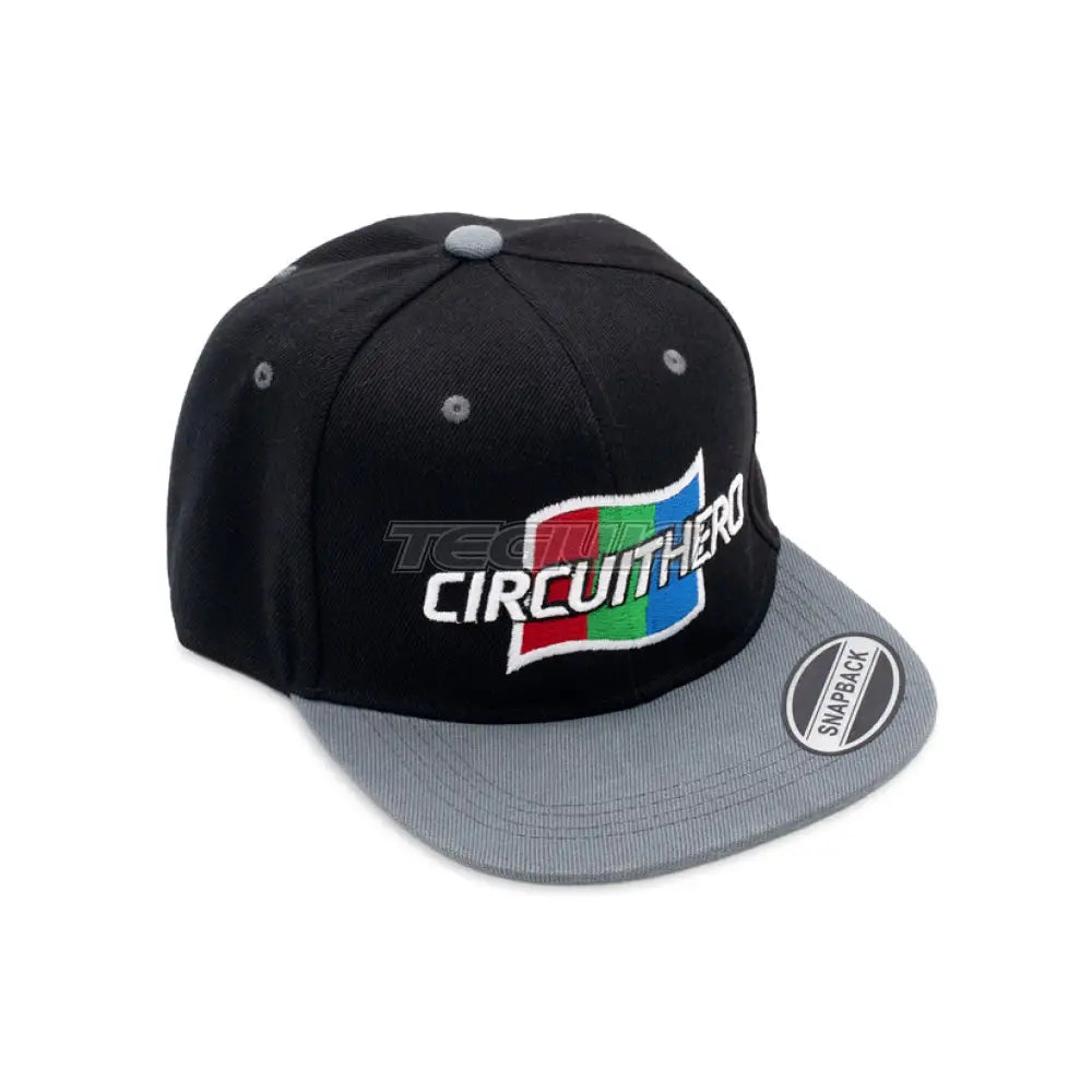 Circuit Hero Flag Snapback Track Hat Grey and Black