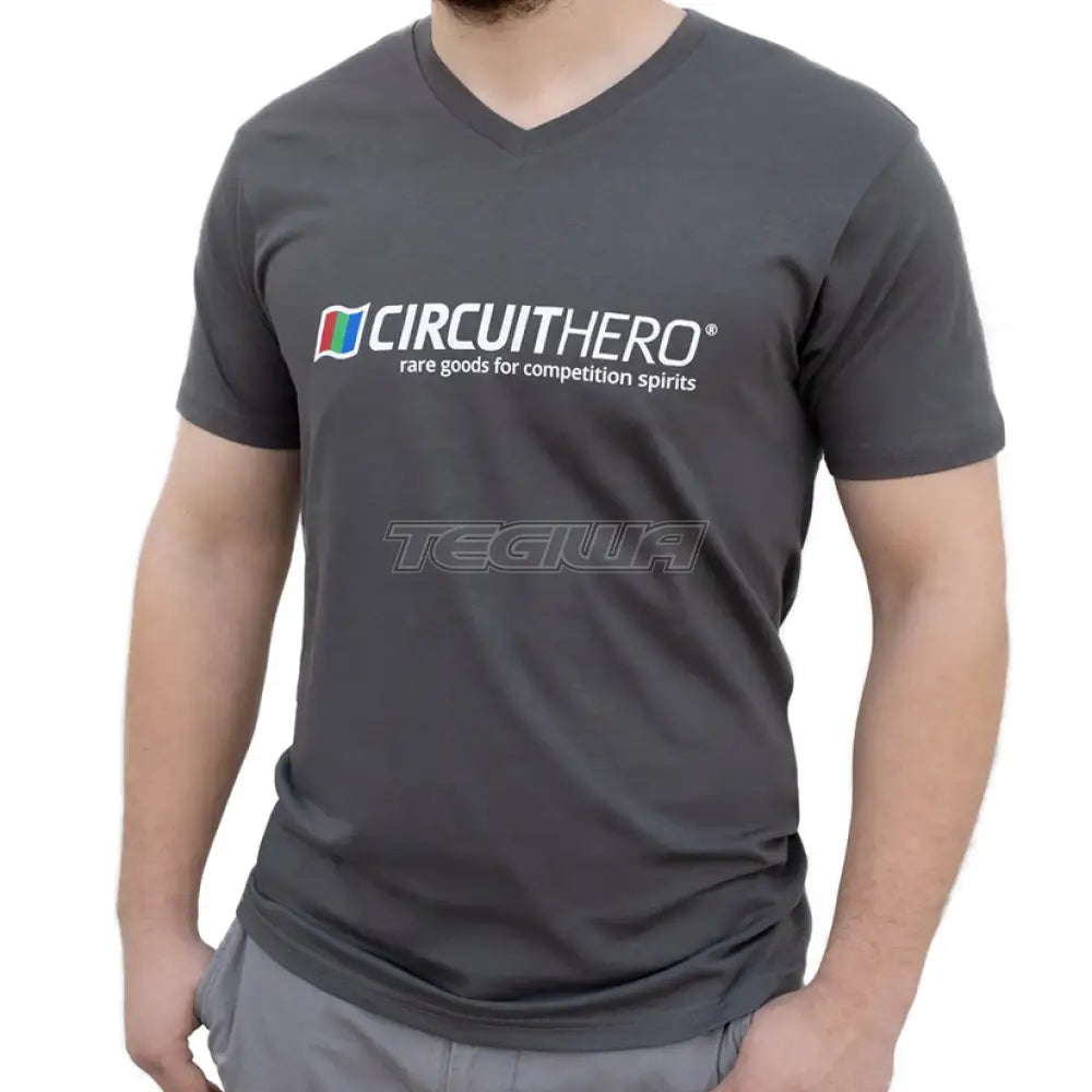 Circuit Hero Logo T-Shirt Grey V-Neck