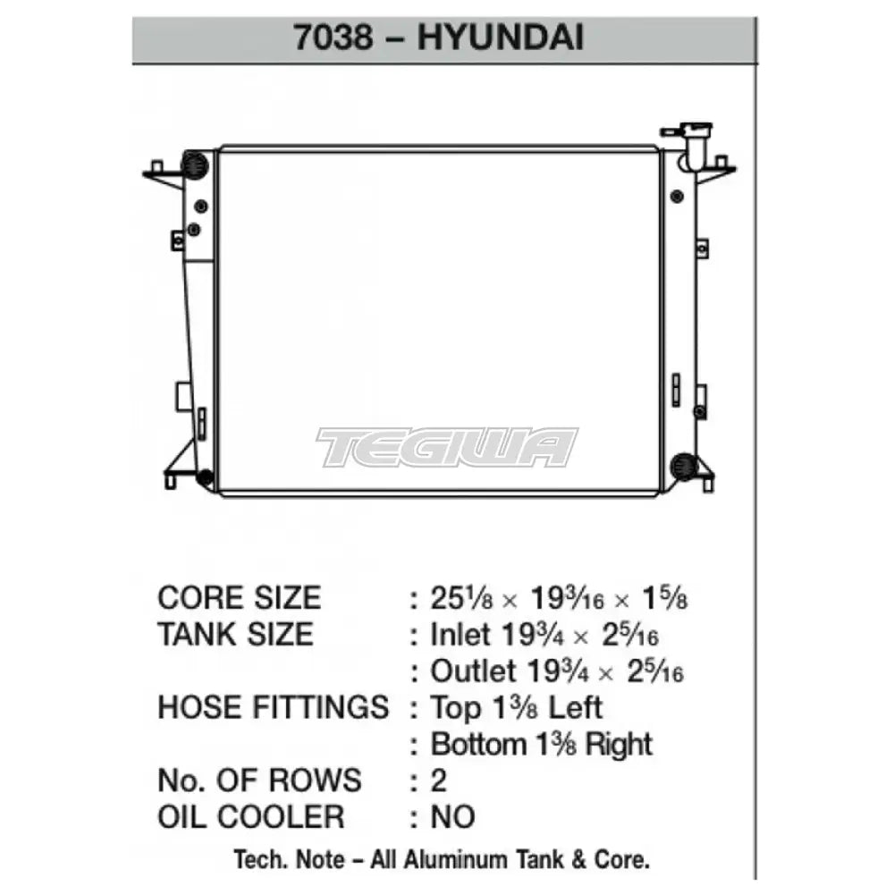 CSF Alloy Aluminium Radiator 10-12 Hyundai Genesis 3.8L