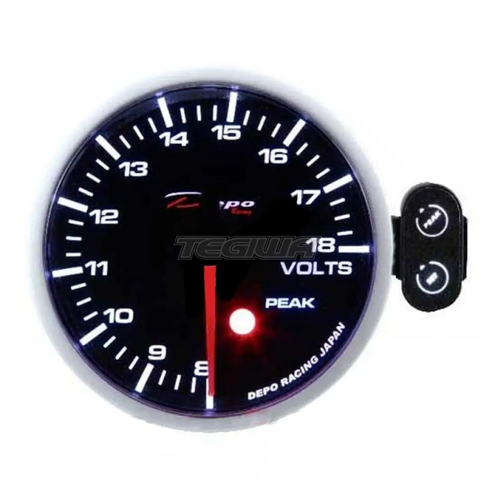 Depo Racing Pk-Wa 52Mm Led Volt Gauge With Peak Control Box Gauges