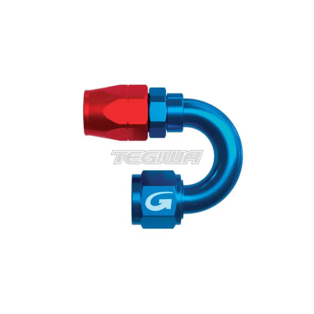 Goodridge 200 Series Reusable Cutter Fitting 180 Degree / An6 Red/Blue Hoses & Fittings