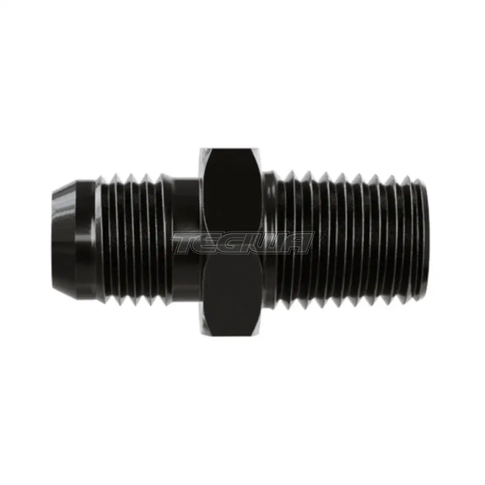 Goodridge Straight Male Jic To Npt Adaptor 7/16 An4 To 1/4 / Aluminium Black Hoses & Fittings