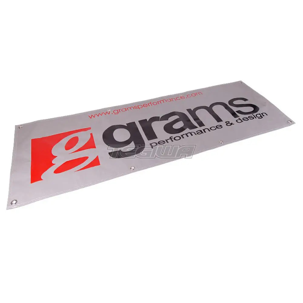 Grams 6 Ft Vinyl Shop Banner - Silver Clearance Workshop Banners