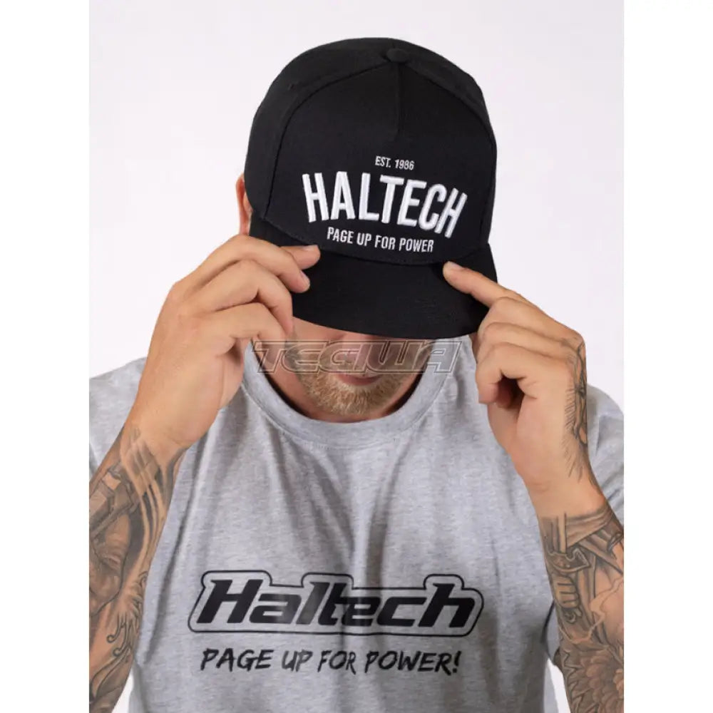 Haltech Snapback Black With White Text Hats