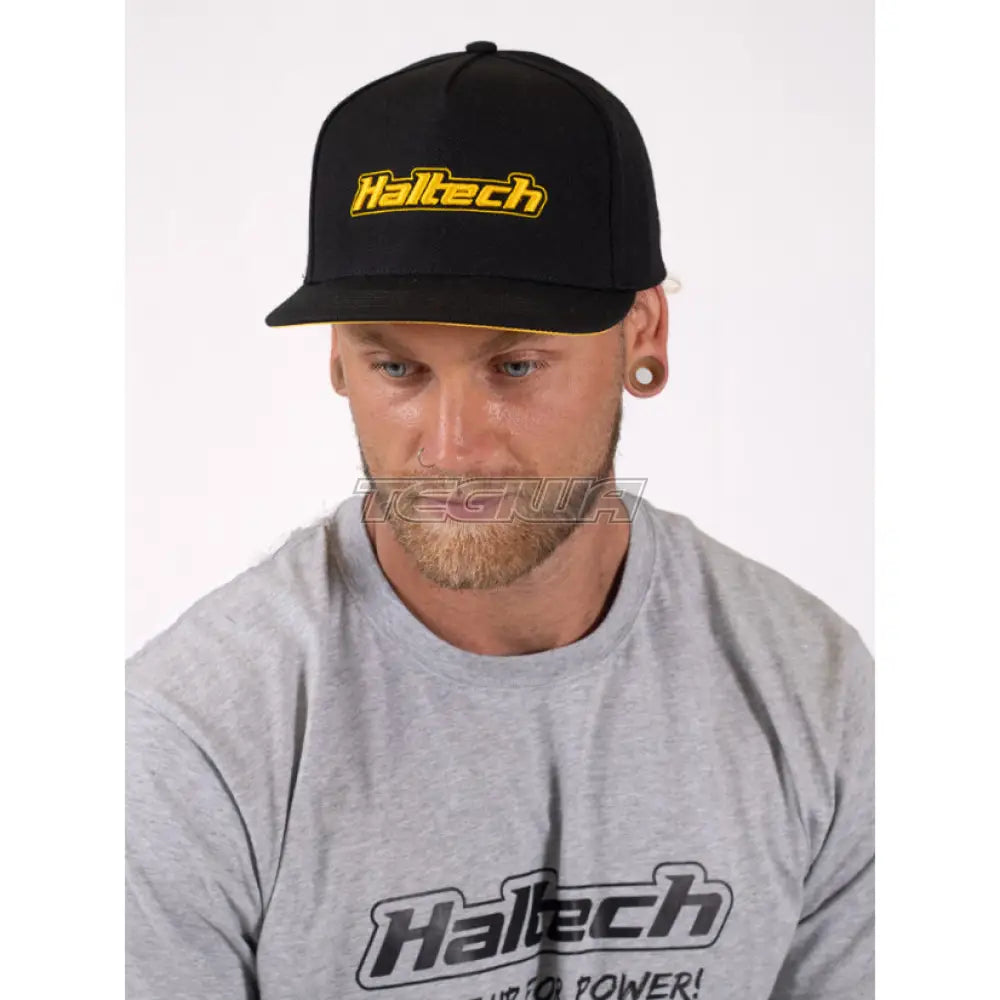 Haltech Snapback Cap Black With Yellow Logo Hats