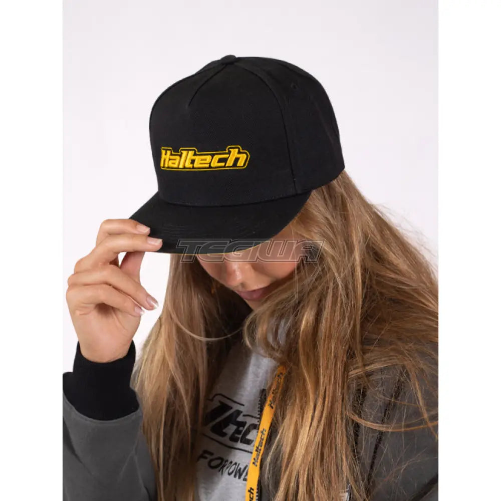 Haltech Snapback Cap Black With Yellow Logo Hats