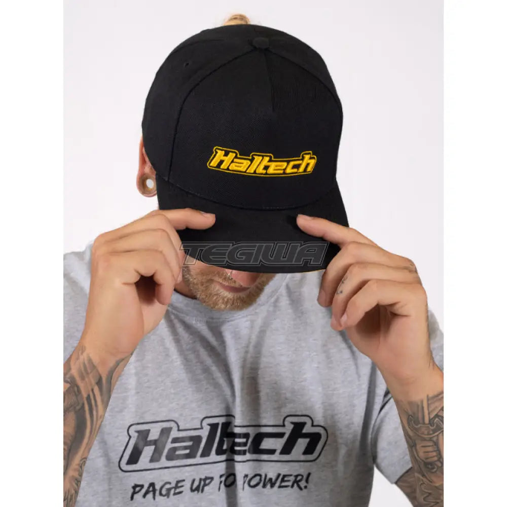 Haltech Snapback Cap Black With Yellow Logo Hats