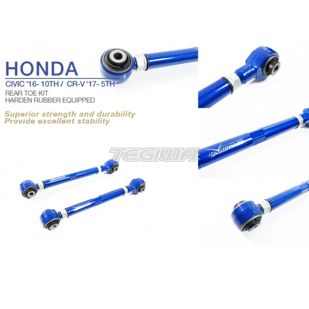 Hardrace Rear Toe Arms Hardened Rubber Bushes Honda Civic Type R FK8 17-21