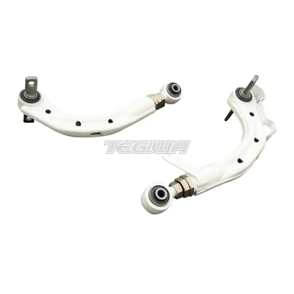 Hardrace White Adjustable Rear Camber Kit V3 With Hardened Rubber Bushes 2Pc Set Honda Civic Fd Si