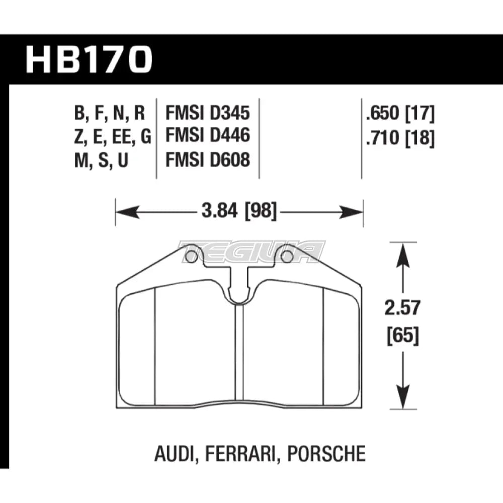 HAWK Performance Black Motorsports Brake Pads Rear - HB170M.650