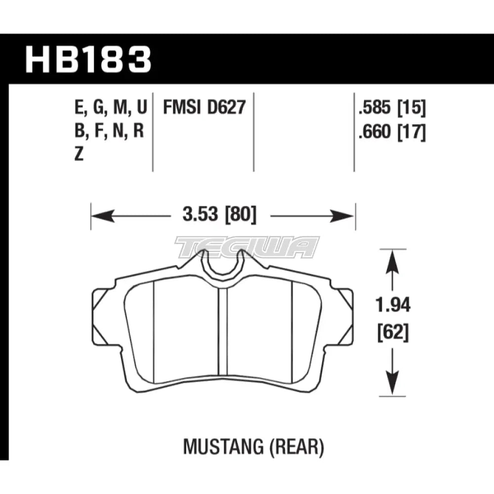 HAWK Performance Black Motorsports Brake Pads Rear - HB183M.585