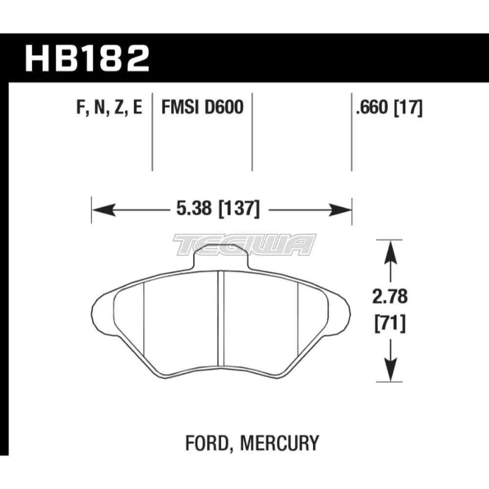 HAWK Performance Blue 9012 Motorsports Brake Pads Front - HB182E.660