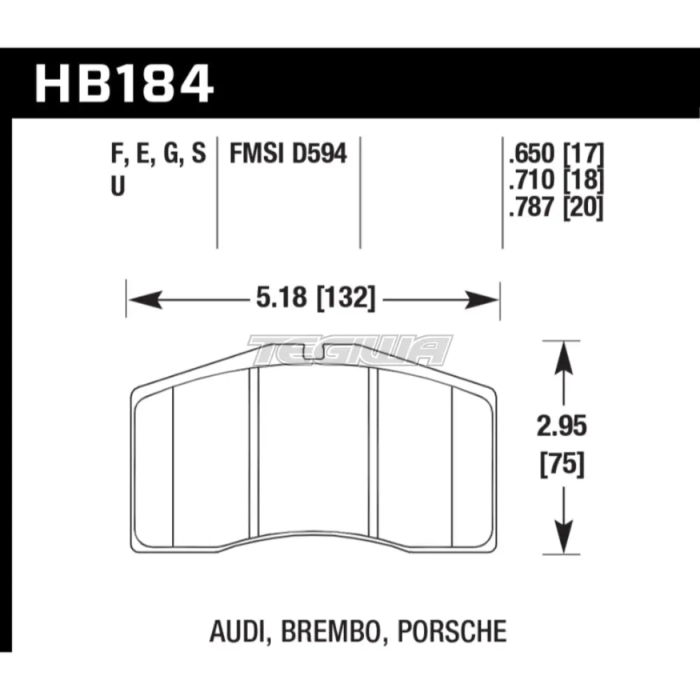 HAWK Performance Blue 9012 Motorsports Brake Pads Front - HB184E.650