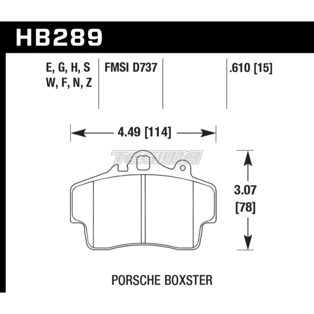 HAWK Performance Blue 9012 Motorsports Brake Pads Front - HB289E.610