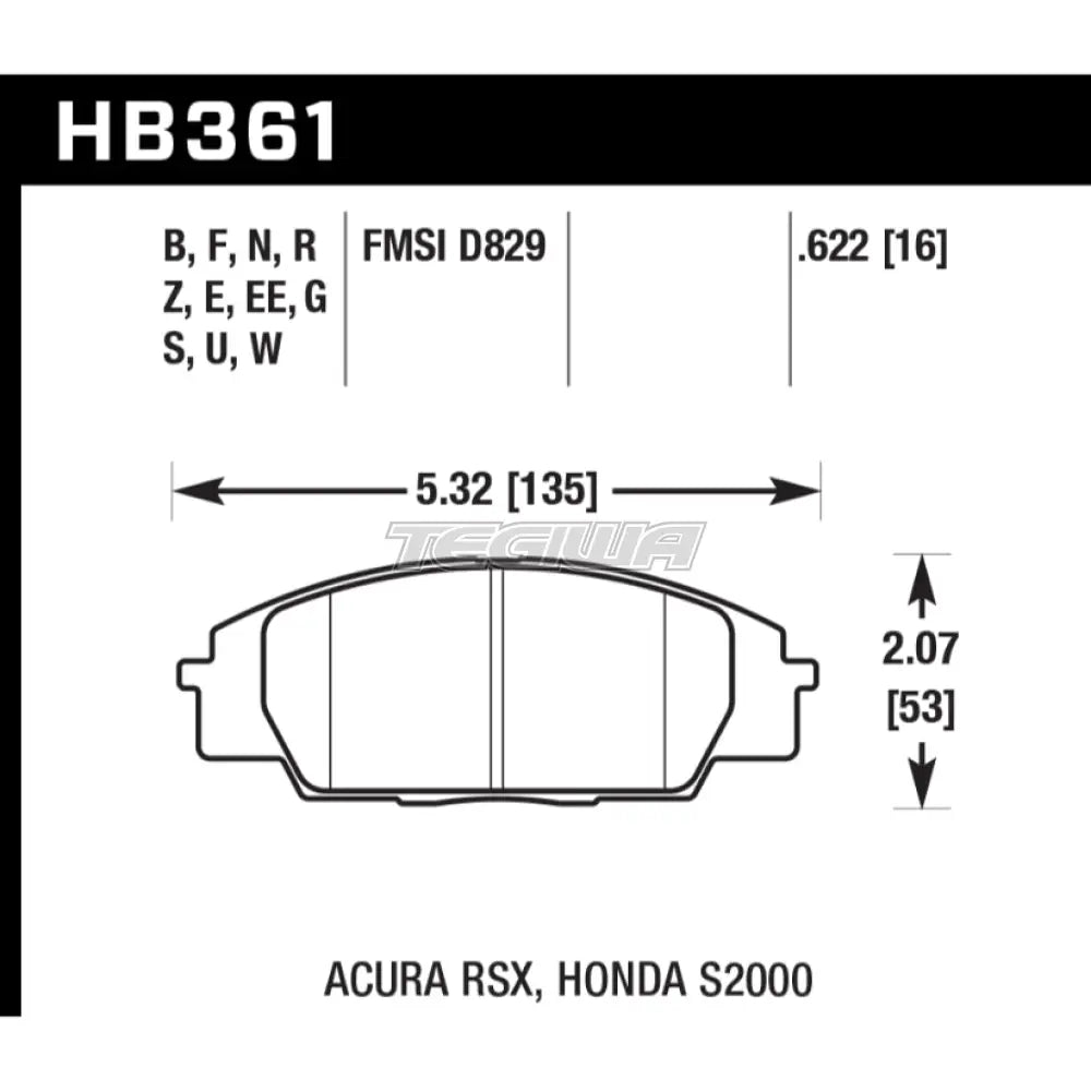 HAWK Performance Blue 9012 Motorsports Brake Pads Front - HB361E.622