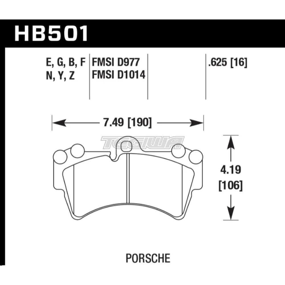 HAWK Performance Blue 9012 Motorsports Brake Pads Front - HB501E.625