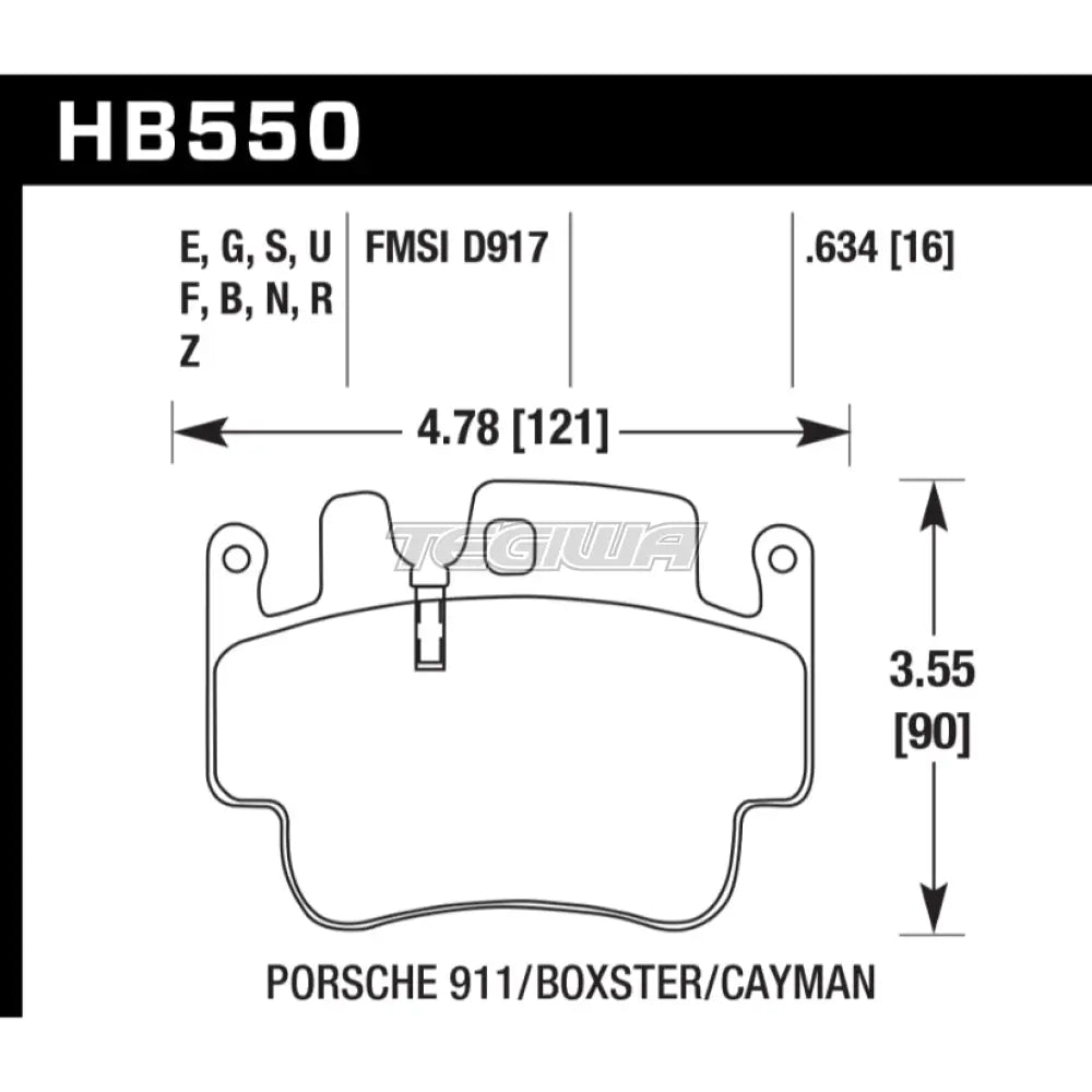 HAWK Performance Blue 9012 Motorsports Brake Pads Front - HB550E.634