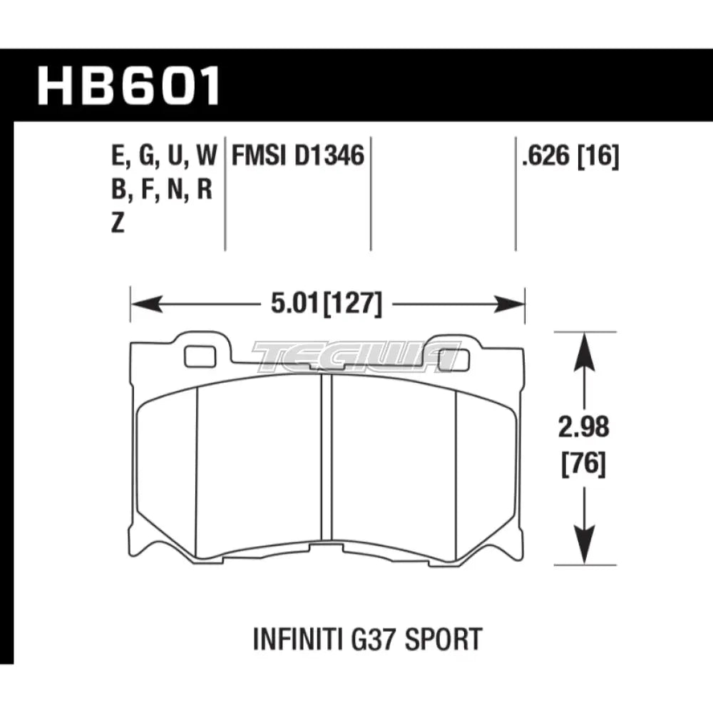 HAWK Performance Blue 9012 Motorsports Brake Pads Front - HB601E.626