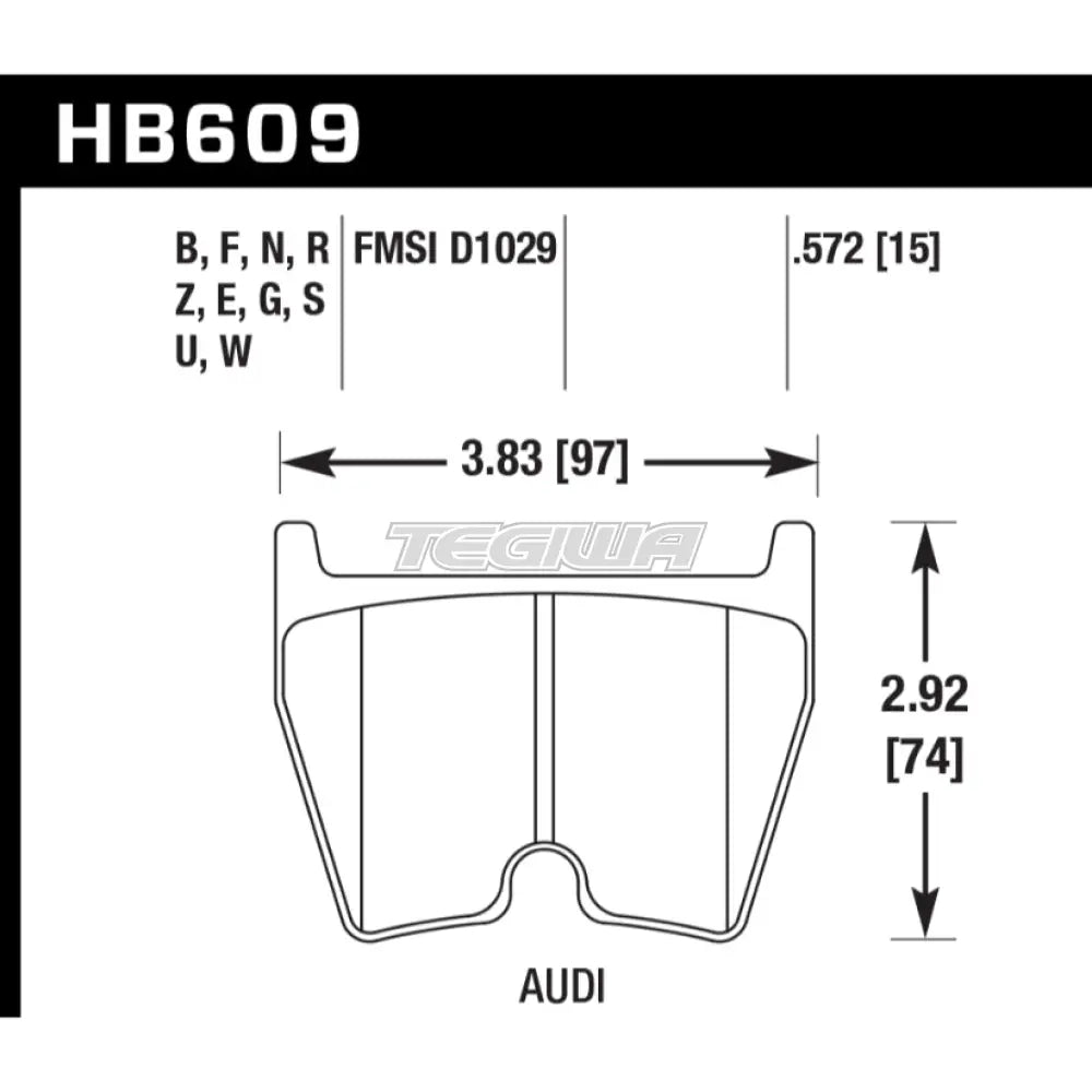 HAWK Performance Blue 9012 Motorsports Brake Pads Front - HB609E.572