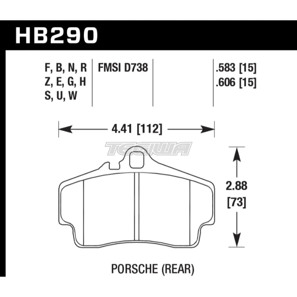 HAWK Performance Blue 9012 Motorsports Brake Pads Rear - HB290E.583